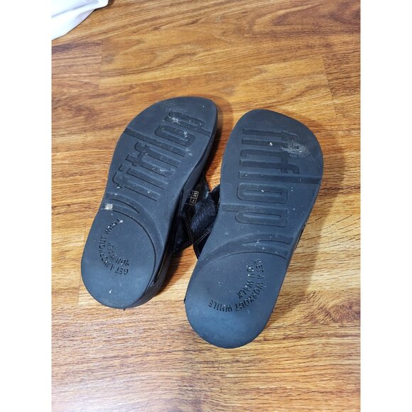 Fitflop Fit Flops Black Patent Leather & Nylon The Very First Style #3800 Sz 9 - Picture 4 of 4